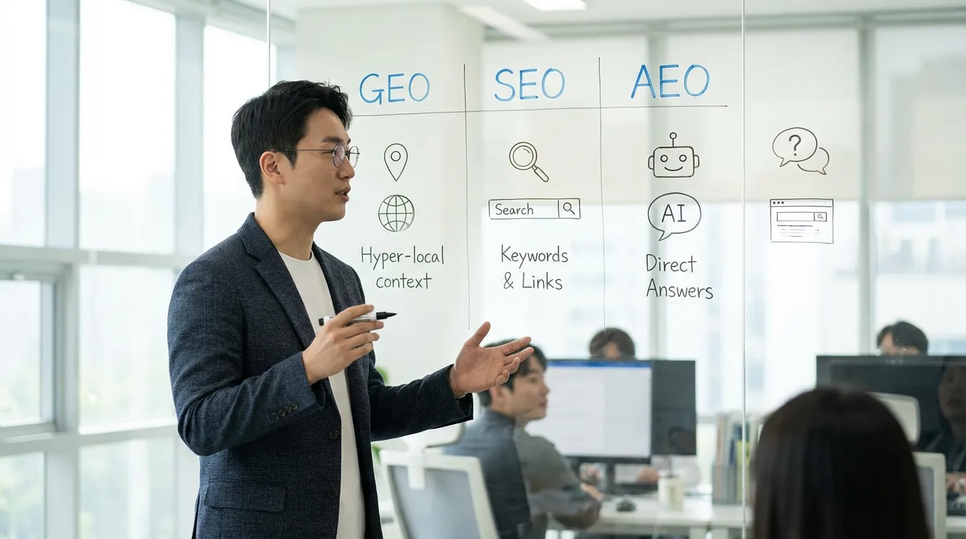 GEO SEO AEO 차이의 핵심 개념과 작동 원리 비교